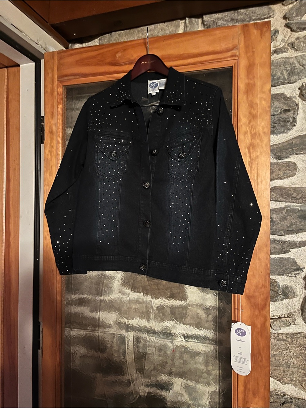 Embellished Diane Gilman Denim Jacket with Stud Detail